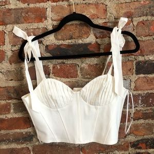 Topshop Tie Shoulder Crop Top